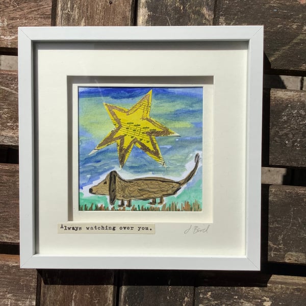 Original art. Sausage dog. Dachshund. Home decor. Dog lover. Animals. 