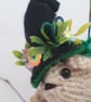 Hand Knitted Mini Witch Mouse- Emerald - Image 2