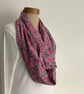 100% Fine COTTON  lawn scarf. ' Berries' . Lightweight . Pinks ,purple . Floral.