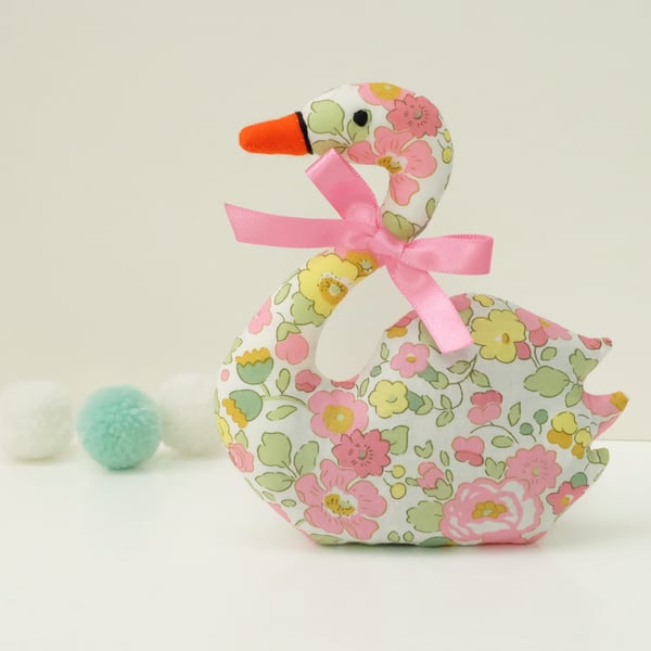 Swan Lavender Sachet in Pink and Yellow Liberty Betsy Fabric