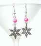 Christmas earrings, with snowflake charm - Image 3