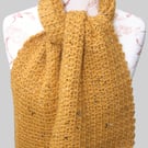 Very Soft Mustard Scarf - Crocheted Scarf