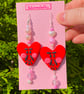 Clay Earrings - Lord Heart - Pink - Image 1