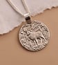 Stag Engraved Sterling Silver Coin Necklace - Image 7