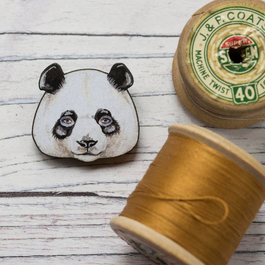 Panda bear badge. Panda brooch