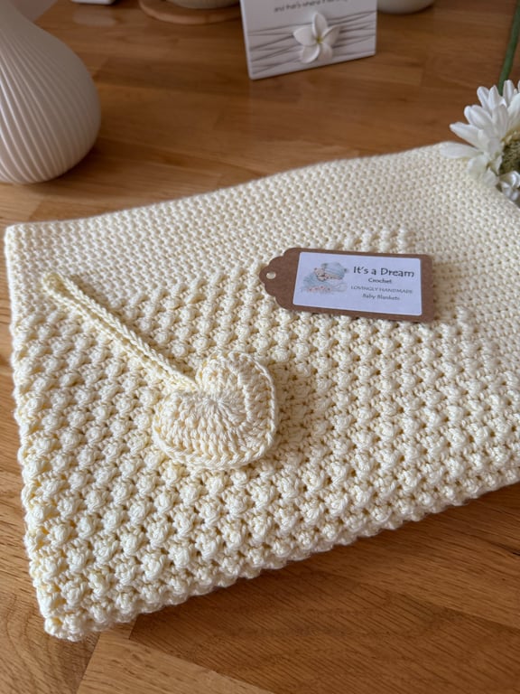 New Handmade Baby Blanket – Lemon – Bamboo & Cotton Blend