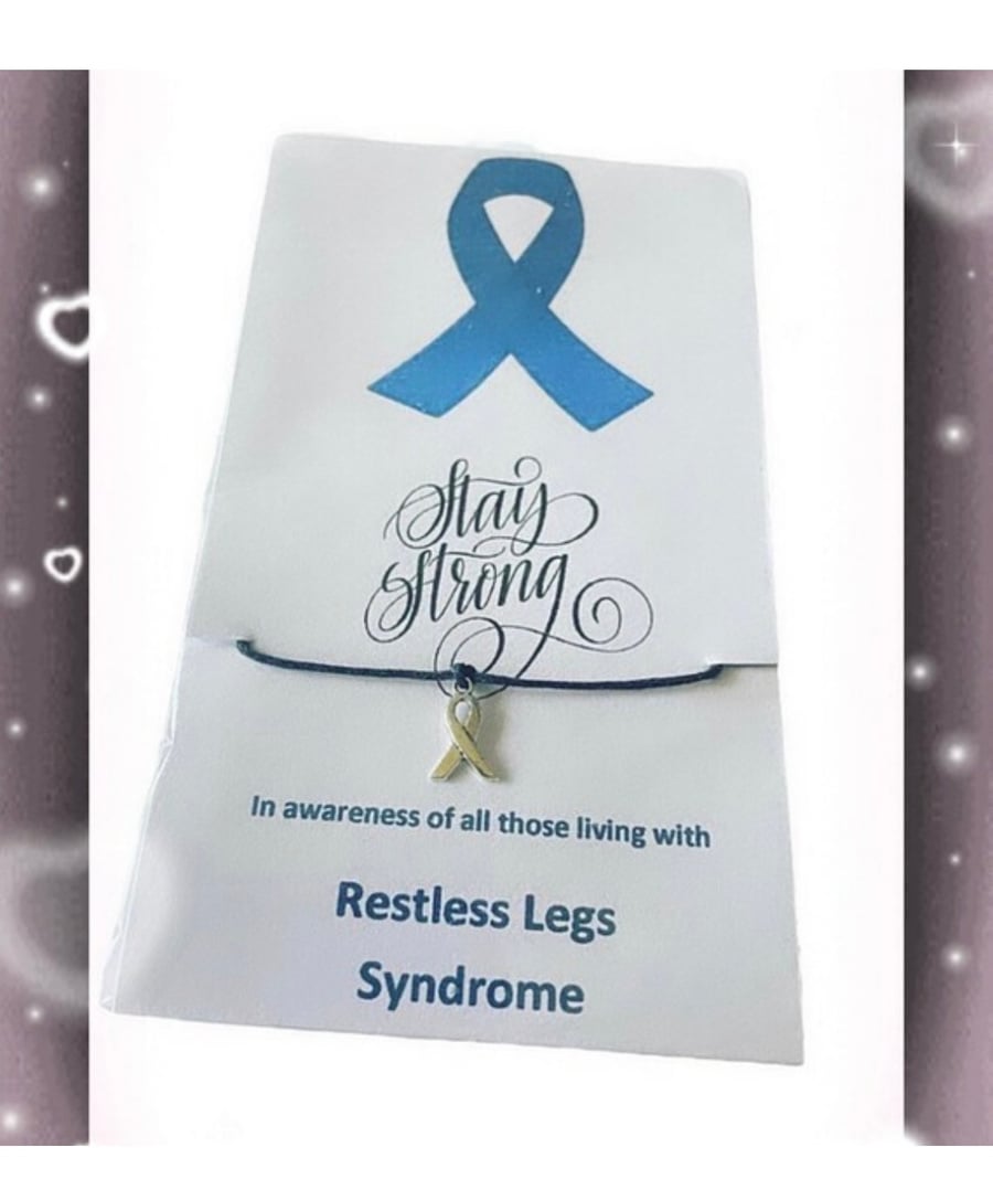 In awareness and support of restless leg’s syndrome set of 6 corded wish 