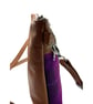 Genuine leather and Harris tweed handbag in tan and purple - Image 9