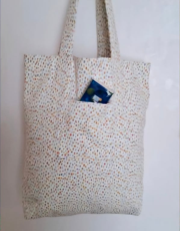 Multi-coloured canvas tote bag