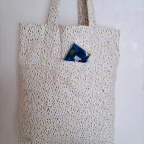 Multi-coloured canvas tote bag