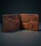 Warm Brown Full Grain Leather Bifold Wallet 6 Card Slots Mens Wallet Handmade UK