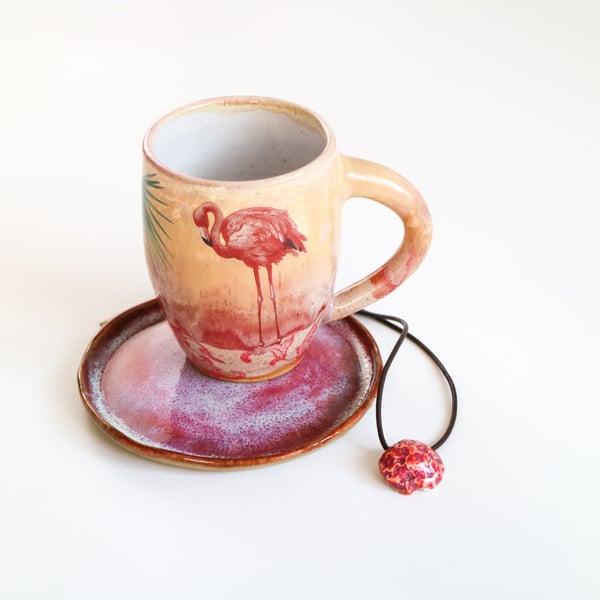 Beautiful Bundle - Fiesta Ceramic Mug, Dish and Necklace