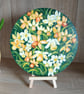 Daffodils original painting on circular thin wood.  Springtime decoration.    - Image 5