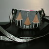 Black & White Pencil purse with long adjustable strap