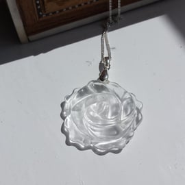 Crystal Rose Sterling Silver Necklace