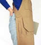 Unisex Woodwork Apron with Range of Pockets and Crossback Straps. Beige Canvas  - Image 2