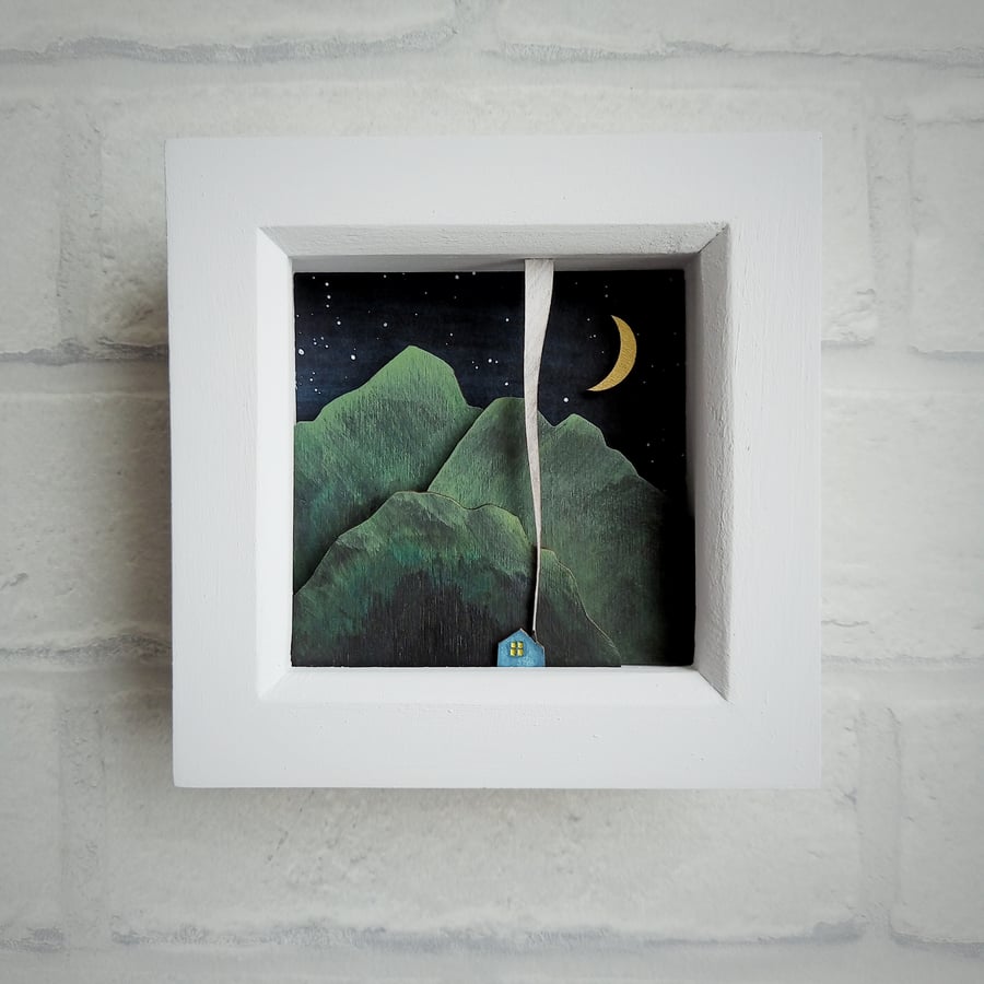 House in the Hills Picture, Memories of a Mountain, Scottish Scene, Diorama