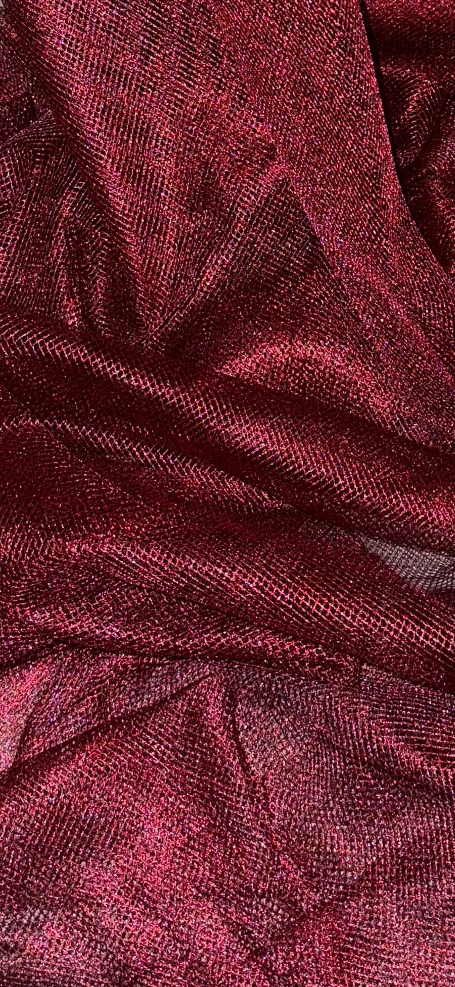 Claret Red Fishnet Chainmail Mesh Net Fabric 58'' PRICE PER METER