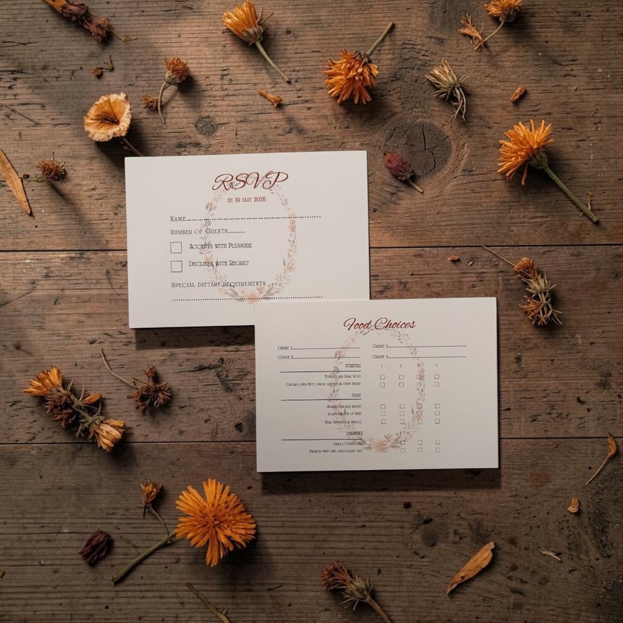 Autumn Floral Wedding RSVP