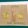 Lllama and bananas card