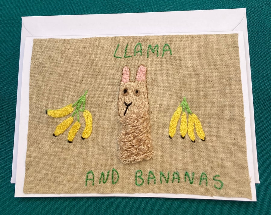 Lllama and bananas card