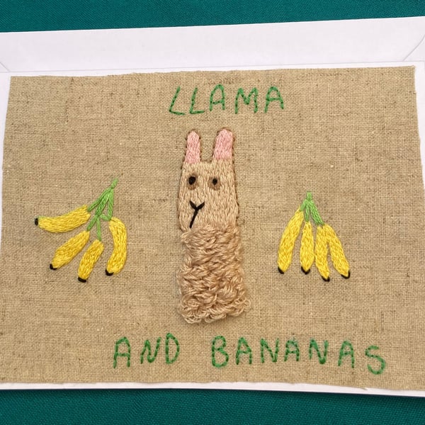 Lllama and bananas card