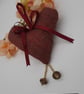 Heart hanger,  free uk delivery,  red wine, gold beads.  - Image 3
