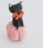 Spun Cotton Black Cat Halloween Decoration - Image 3