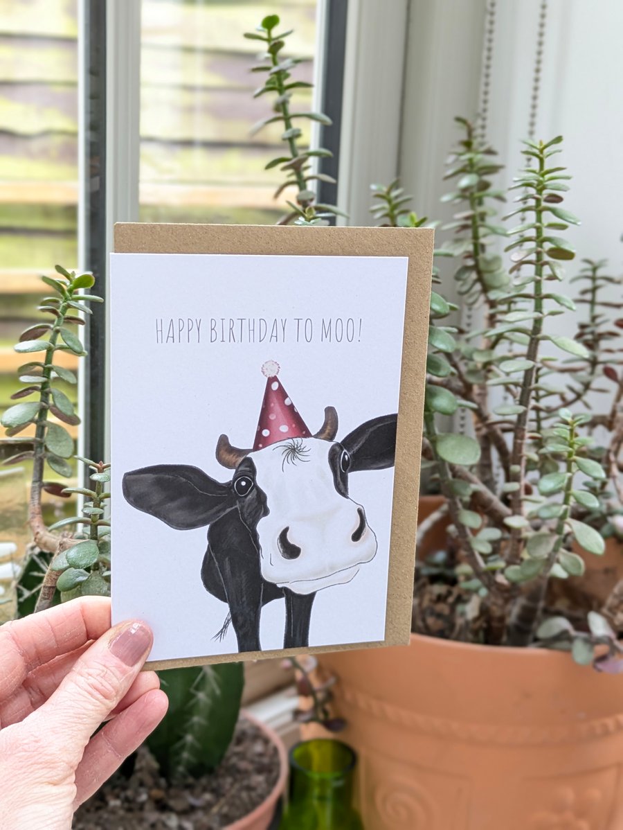Nosey Cow Happy Birthday To Moo Card