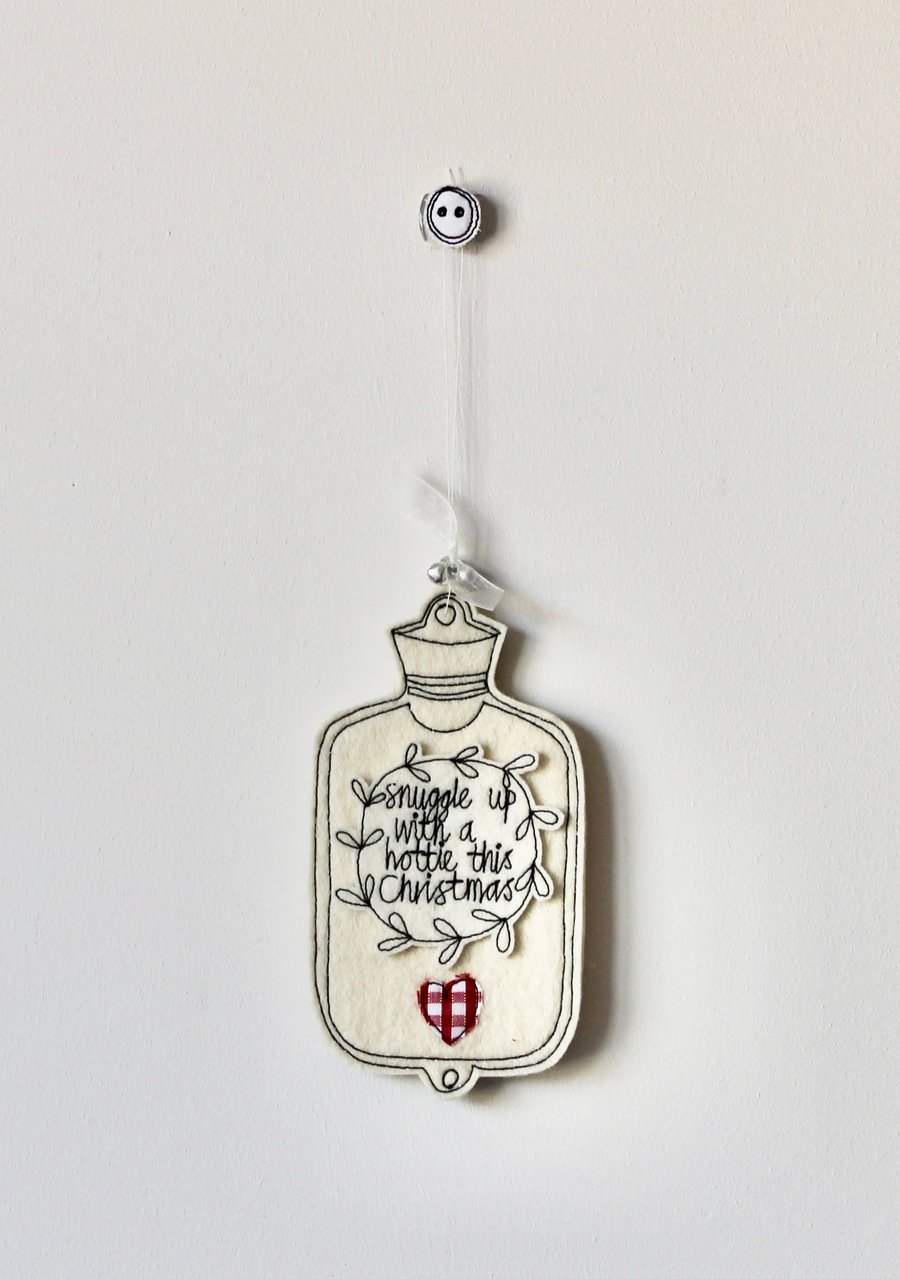 'Snuggle up with a Hottie this Christmas' - Hanging Decoration 