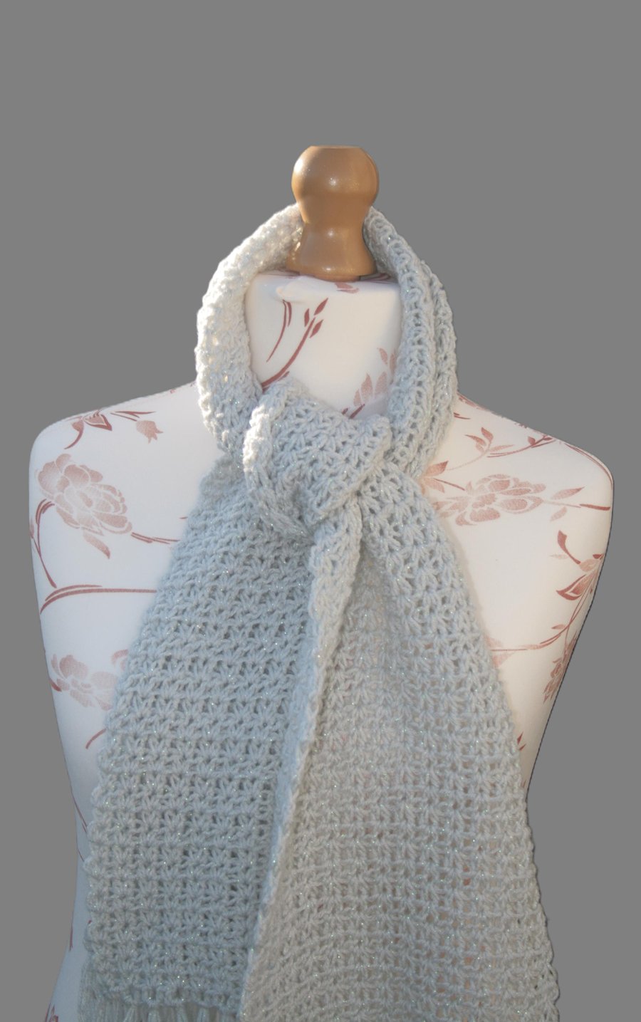Pretty Light Grey Sparkle Scarf