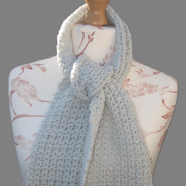 Pretty Light Grey Sparkle Scarf