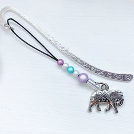Metal Bookmark. Elephant Bookmark. Miracle Bead Bookmark. Charm Bookmark.