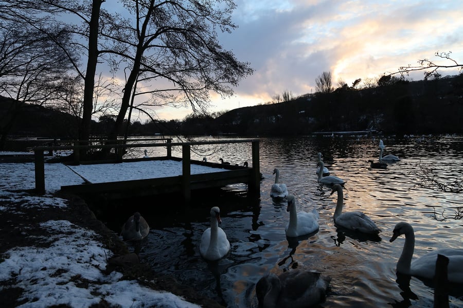 Landscape Photography Print, Snowy Mere Lake, Home Decor, Wall Art