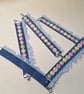 Upcycled Denim Cuff Bracelet with Pastel Floral Appliqué Ribbon - Free Postage - Image 9