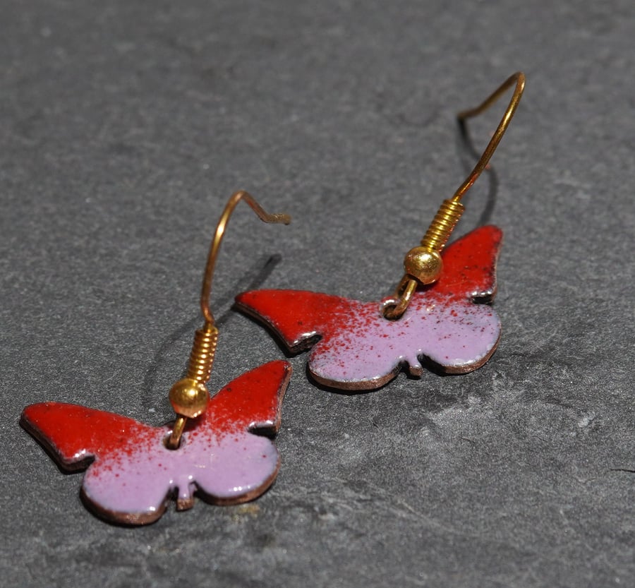 Butterfly enamel earrings