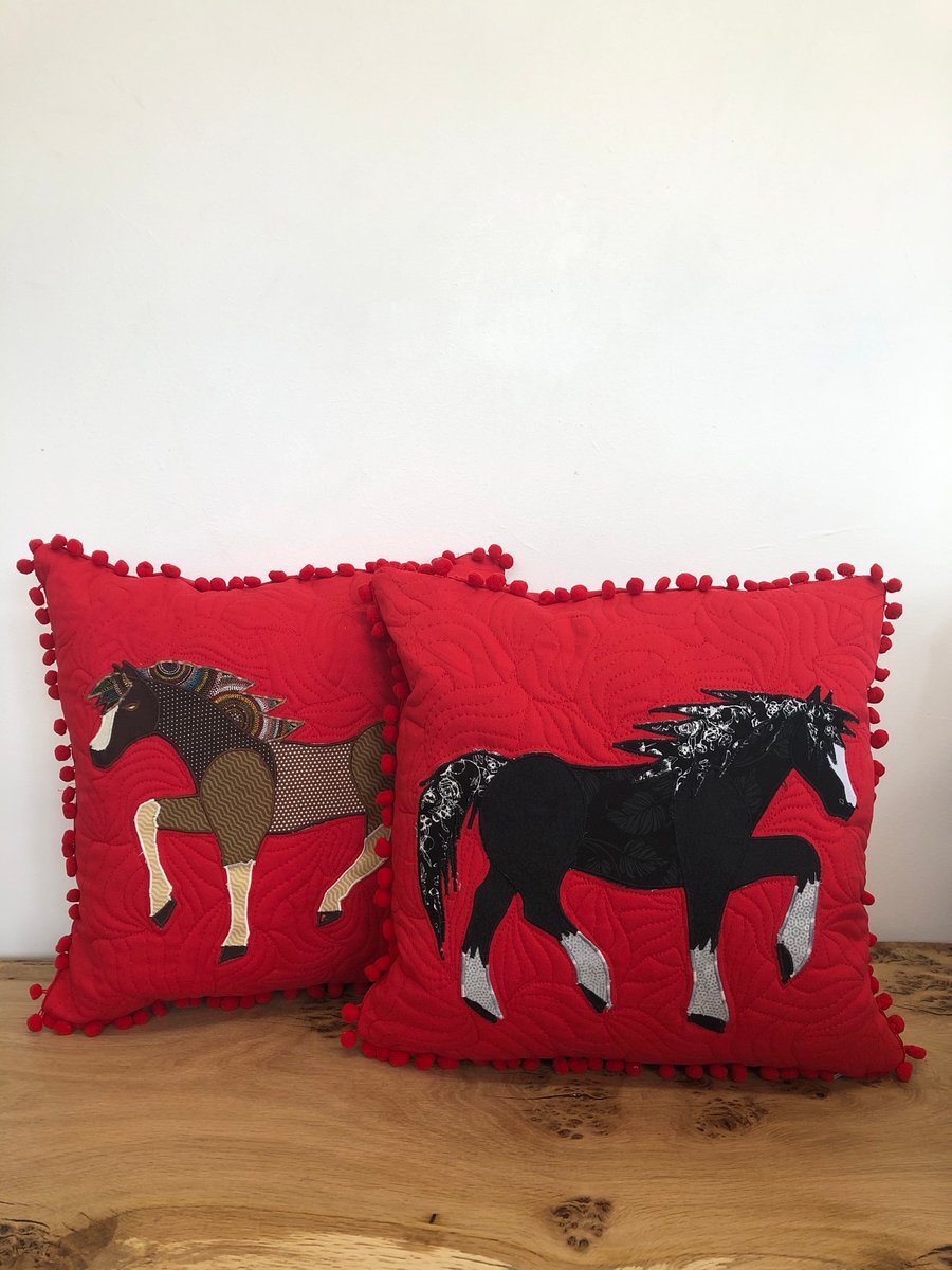 Applique Horse Cushions