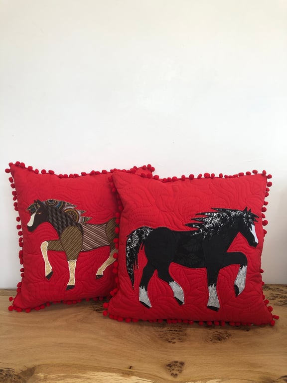 Applique Horse Cushions