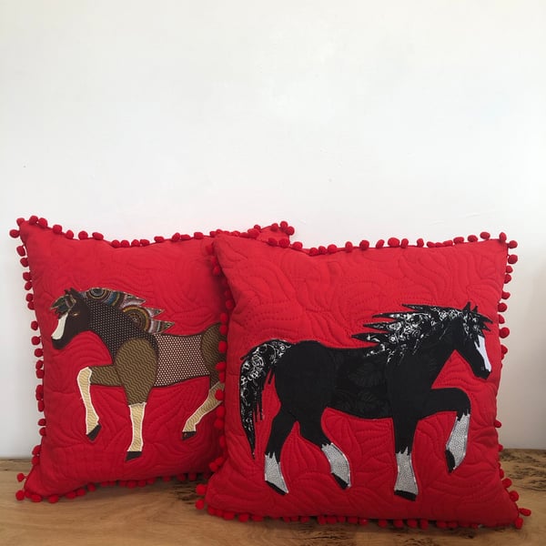 Applique Horse Cushions