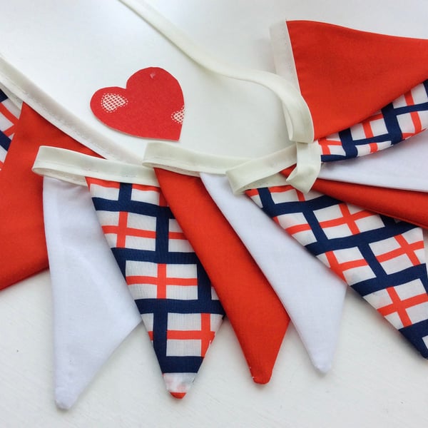 England small flag bunting, 12 flags St. George’s day