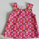 Dress, 3-6 months, pink floral print needlecord, A Line dress,  pinafore