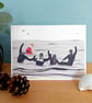 Surfer Christmas Card - pack of 5, surfing, Cornwall, Xmas surf, surfing Santa - Image 5