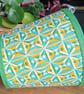 Yellow and Turquoise Geometric Lampshade. - Image 3