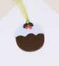 Merry Christmas Card with Detachable Christmas Pudding Decoration - Image 4