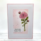 Sympathy Card - original hand-drawn chrysanthemum flowers