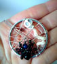 Halloween Black Spider With Skull And Bones Beaded Wirework Web Hair Slide - Image 1