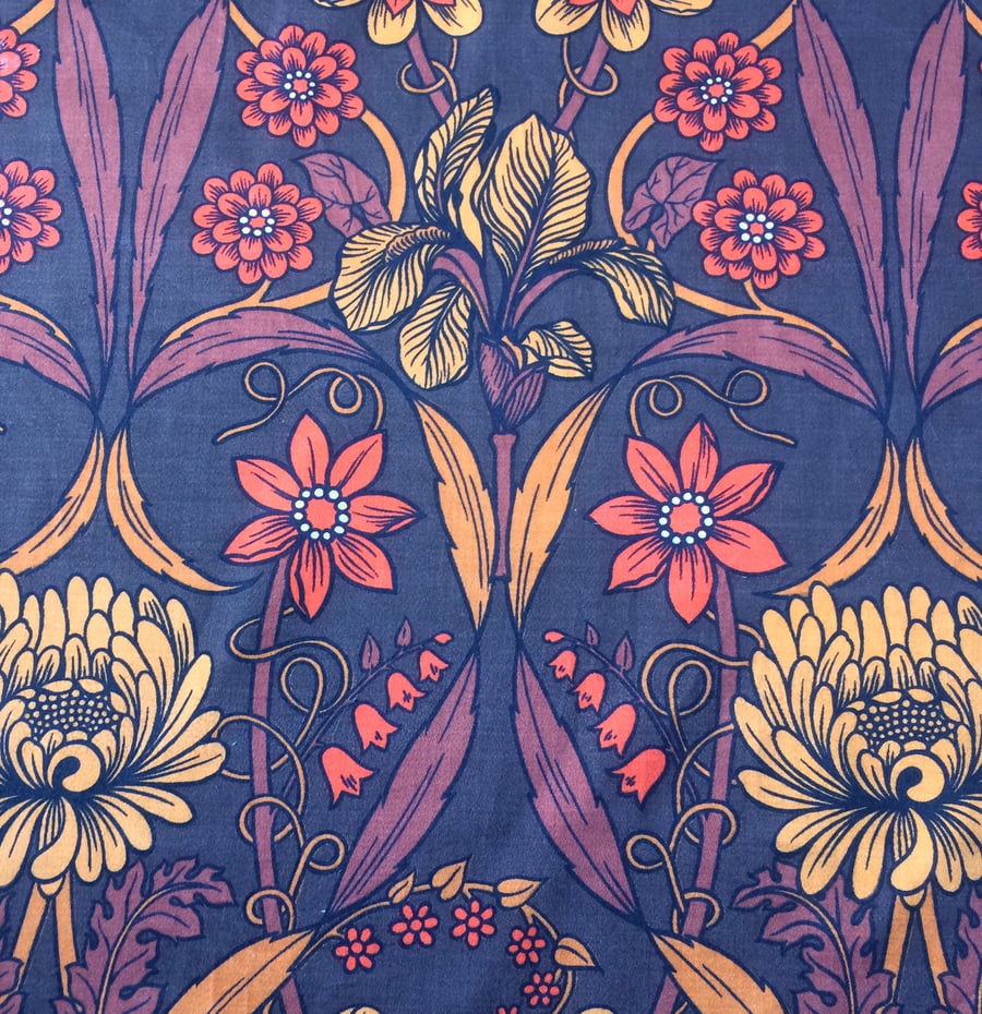 Art Nouveau Style Lampshade in Skara Brae Cravendale 60s 70s Vintage fabric 