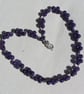 Purple Amethyst Crystal Gemstone Beaded Statement Necklace "Violet Joy" - Image 3