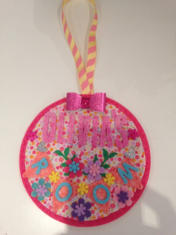 Personalised Door hanger a girl