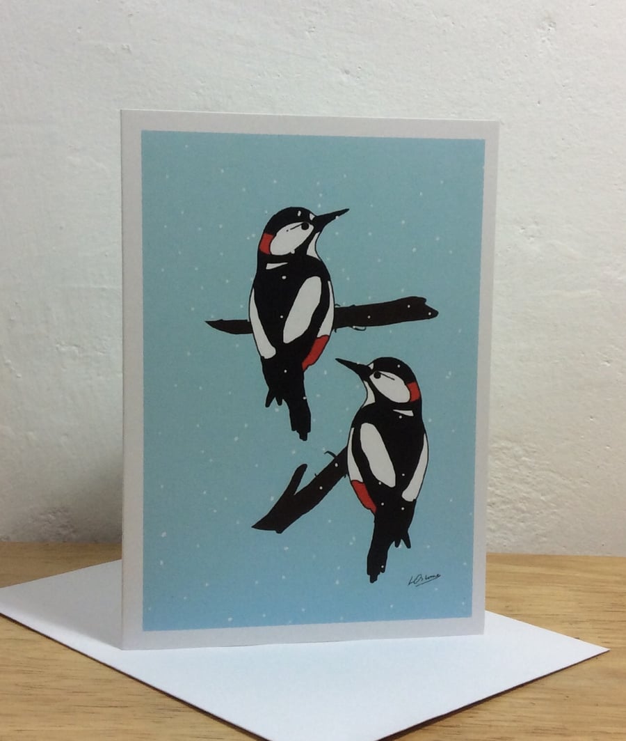 Pack of 5 cards - Woodpeckers